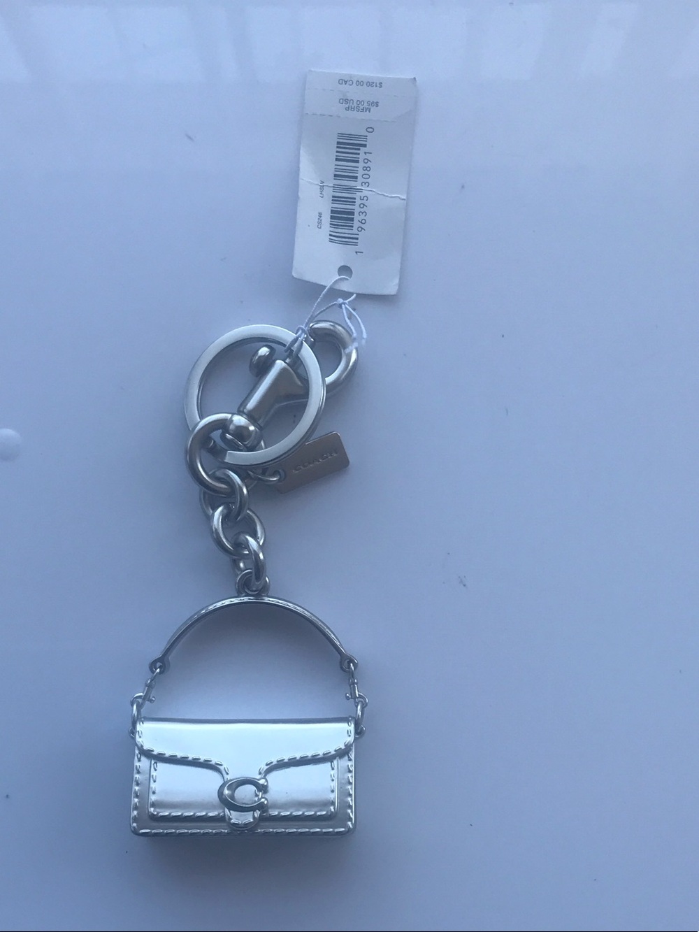 Coach Silver Mini Handbag Key Charm